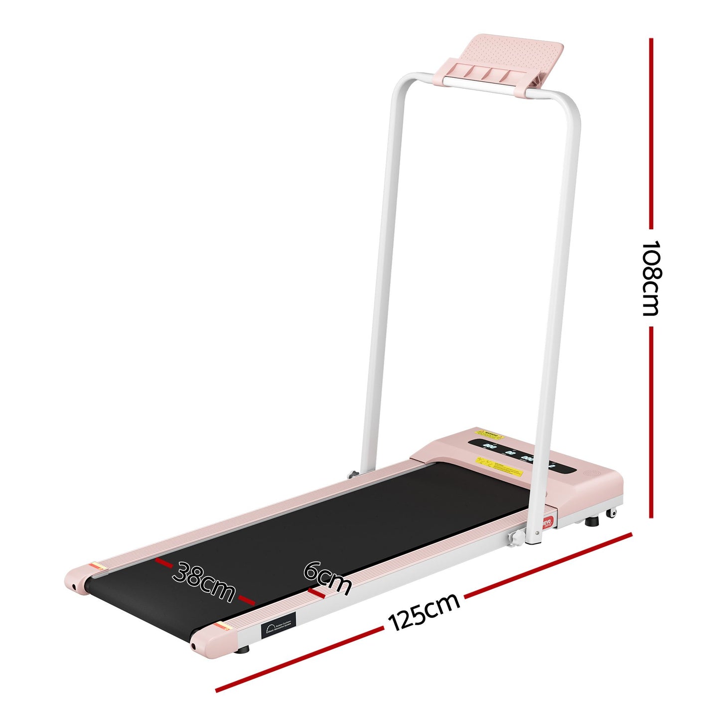 Everfit 2 in 1 Treadmill Electric Walking Pad Under Desk Home Gym Fitness 380mm Pink
