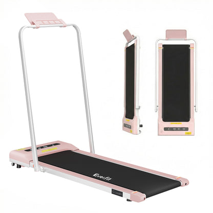 Everfit 2 in 1 Treadmill Electric Walking Pad Under Desk Home Gym Fitness 380mm Pink