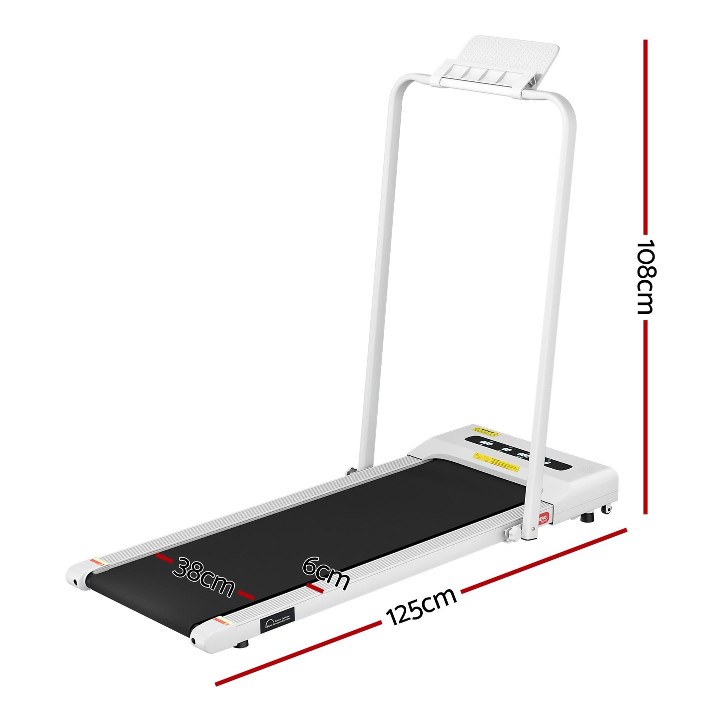 Everfit 2 in 1 Treadmill Electric Walking Pad Under Desk Home Gym Fitness 380mm White
