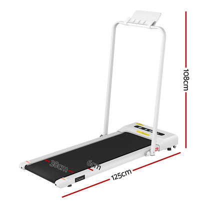 Everfit 2 in 1 Treadmill Electric Walking Pad Under Desk Home Gym Fitness 380mm White