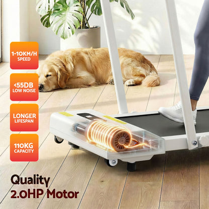 Everfit 2 in 1 Treadmill Electric Walking Pad Under Desk Home Gym Fitness 380mm White