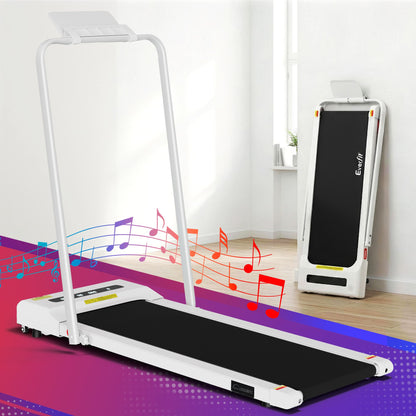 Everfit 2 in 1 Treadmill Electric Walking Pad Under Desk Home Gym Fitness 380mm White