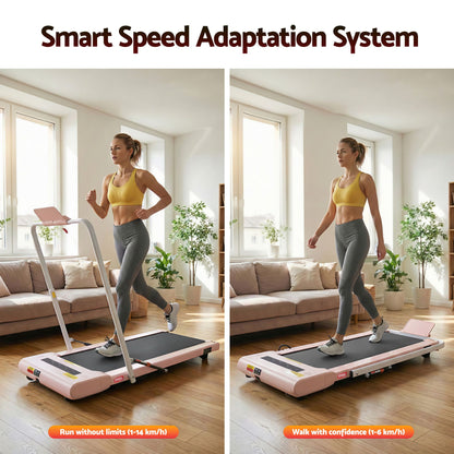 Everfit 2 in 1 Treadmill Electric Walking Pad Under Desk Home Gym Fitness 400mm Pink