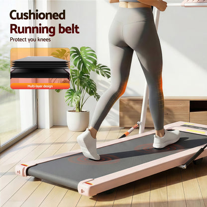 Everfit 2 in 1 Treadmill Electric Walking Pad Under Desk Home Gym Fitness 400mm Pink
