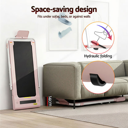 Everfit 2 in 1 Treadmill Electric Walking Pad Under Desk Home Gym Fitness 400mm Pink