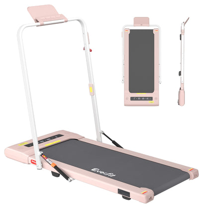 Everfit 2 in 1 Treadmill Electric Walking Pad Under Desk Home Gym Fitness 400mm Pink