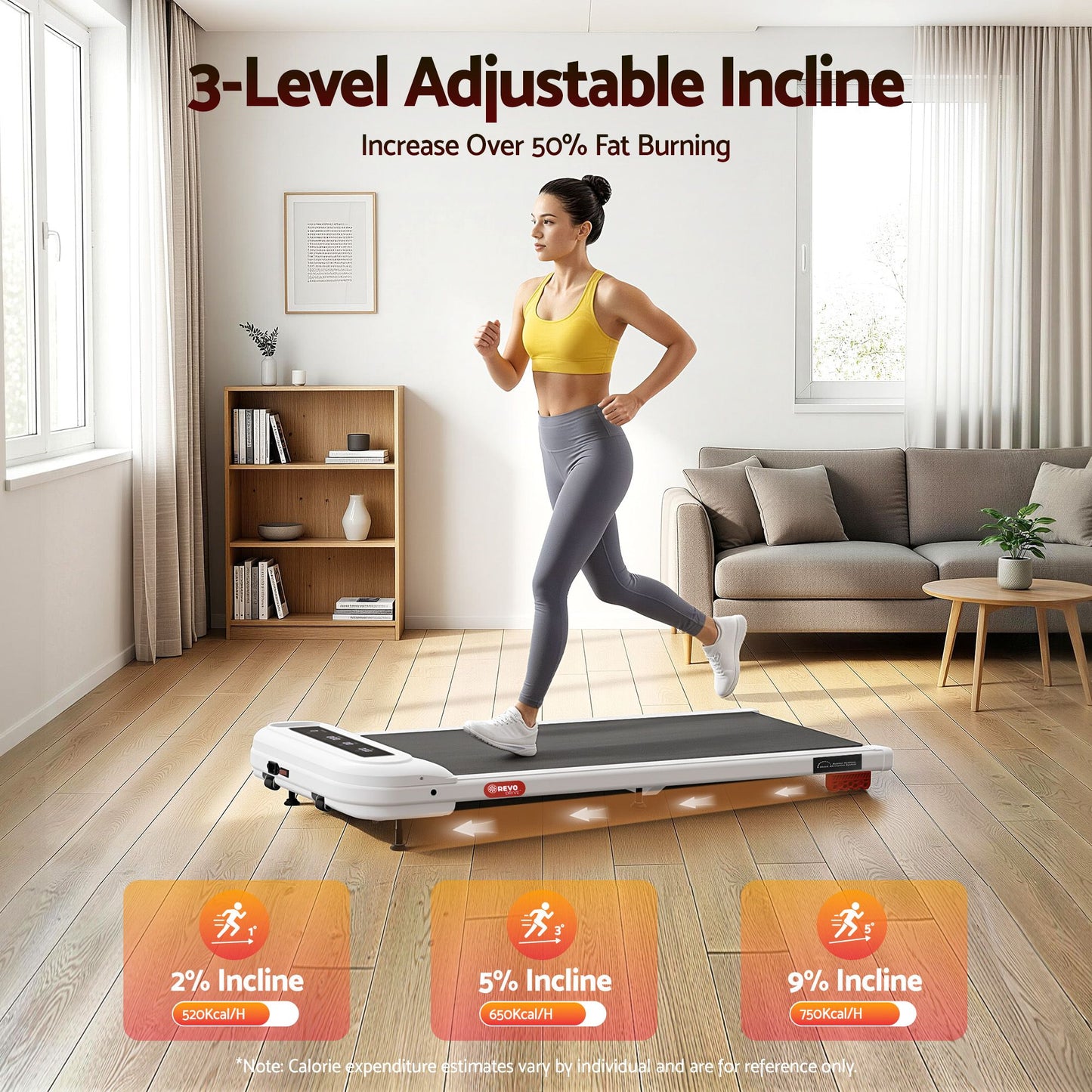 Everfit 3 in 1 Treadmill Electric Walking Pad with Incline Under Desk Home Gym White