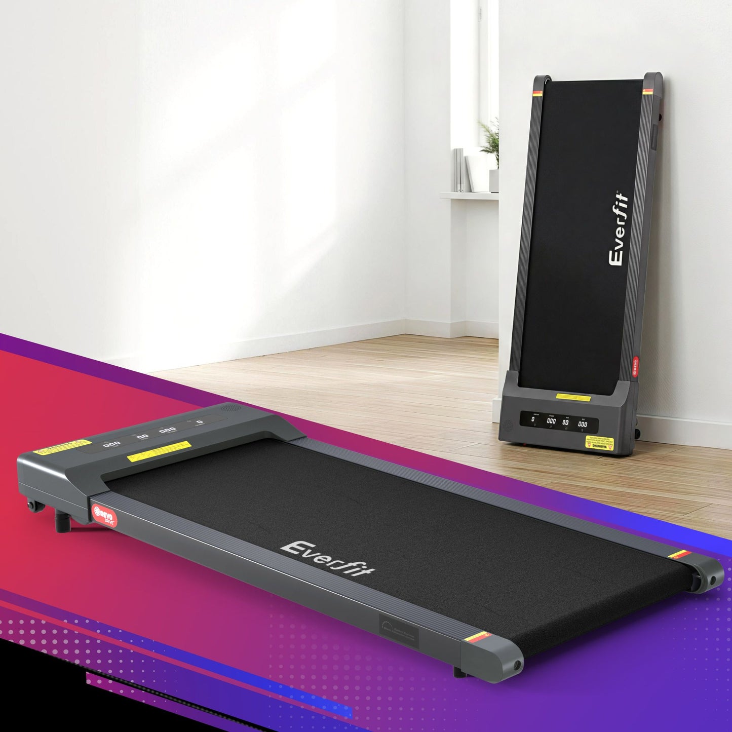 Everfit 2 in 1 Treadmill Electric Walking Pad Under Desk Home Gym Fitness 400mm Grey