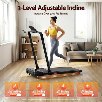 Everfit 3 in1 Treadmill Electric Walking Pad with Incline Foldable for Home Gym Black