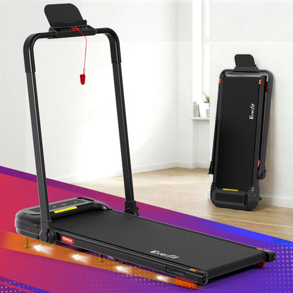Everfit 3 in1 Treadmill Electric Walking Pad with Incline Foldable for Home Gym Black