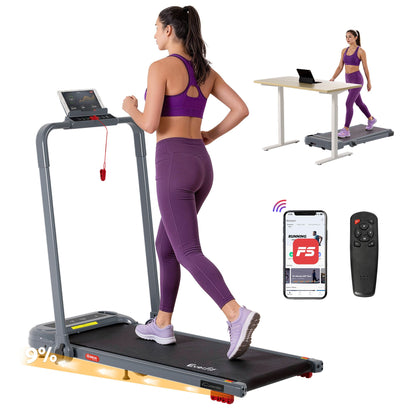 Everfit 3 in 1 Treadmill Electric Walking Pad with Incline Foldable for Home Gym Grey