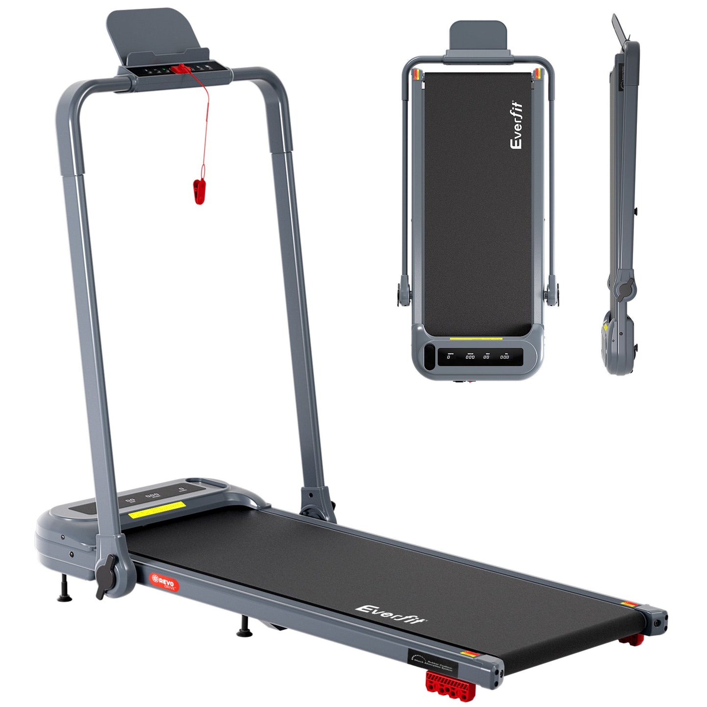Everfit 3 in 1 Treadmill Electric Walking Pad with Incline Foldable for Home Gym Grey