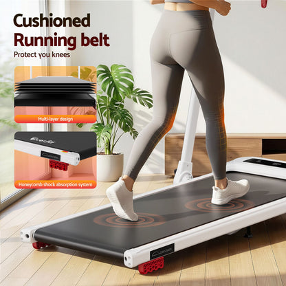 Everfit 3 in 1 Treadmill Electric Walking Pad with Incline Foldable for Home Gym White