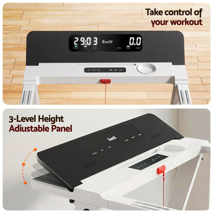Everfit Treadmill Electric Home Gym Fitness Exercise Fully Foldable 450mm White