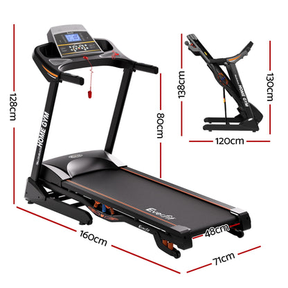 Everfit Treadmill Electric Auto Incline Home Gym Fitness Exercise Machine 480mm