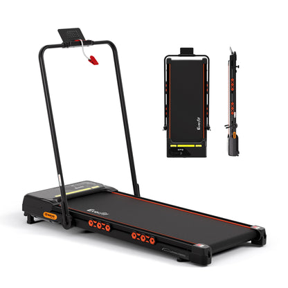 Everfit 3 in 1 Treadmill Electric Walking Pad Auto Incline Foldable for Home Gym Black