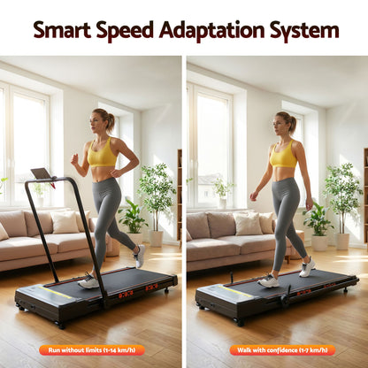 Everfit 3 in 1 Treadmill Electric Walking Pad Auto Incline Foldable for Home Gym Black