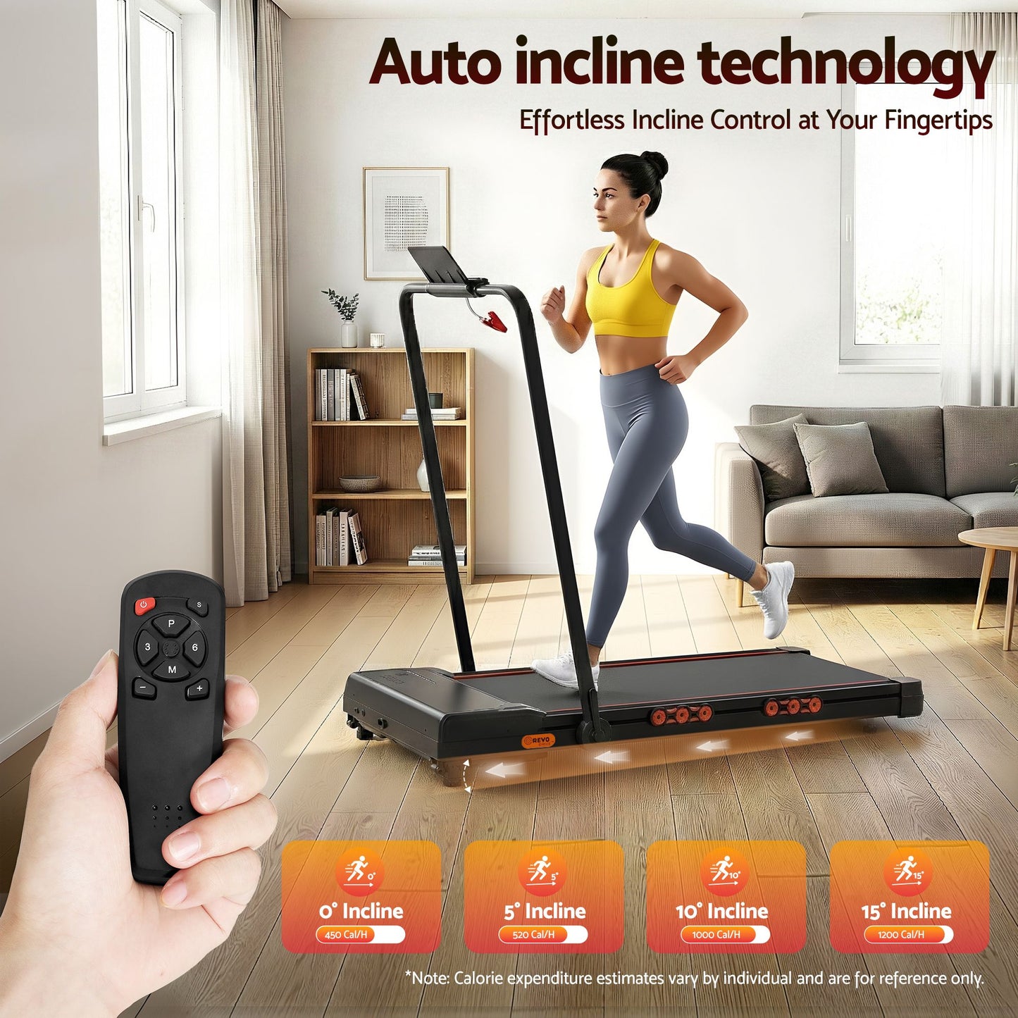 Everfit 3 in 1 Treadmill Electric Walking Pad Auto Incline Foldable for Home Gym Black