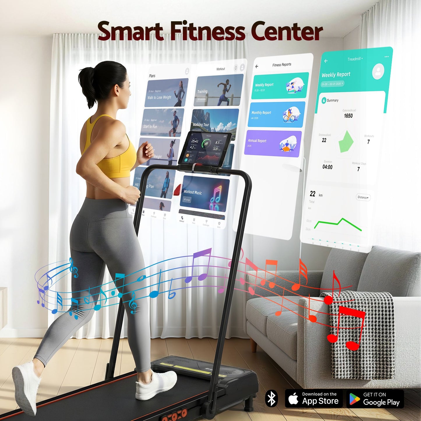 Everfit 3 in 1 Treadmill Electric Walking Pad Auto Incline Foldable for Home Gym Black