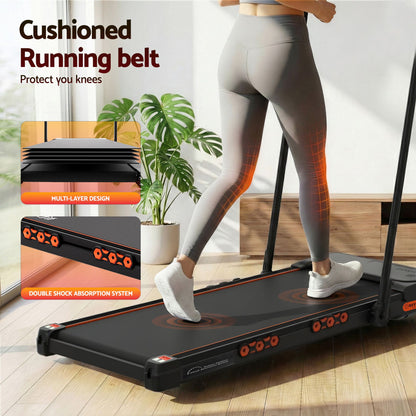 Everfit 3 in 1 Treadmill Electric Walking Pad Auto Incline Foldable for Home Gym Black