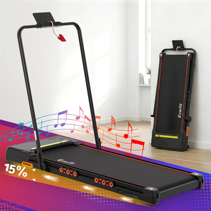Everfit 3 in 1 Treadmill Electric Walking Pad Auto Incline Foldable for Home Gym Black