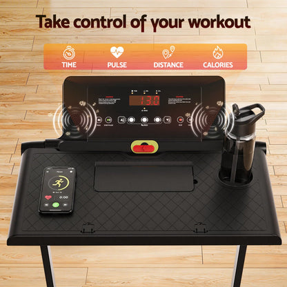 Everfit Treadmill Electric Walking Pad Foldable Incline for Home Office Gym Black