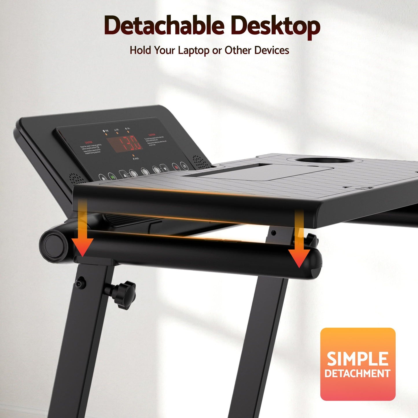 Everfit Treadmill Electric Walking Pad Foldable Incline for Home Office Gym Black