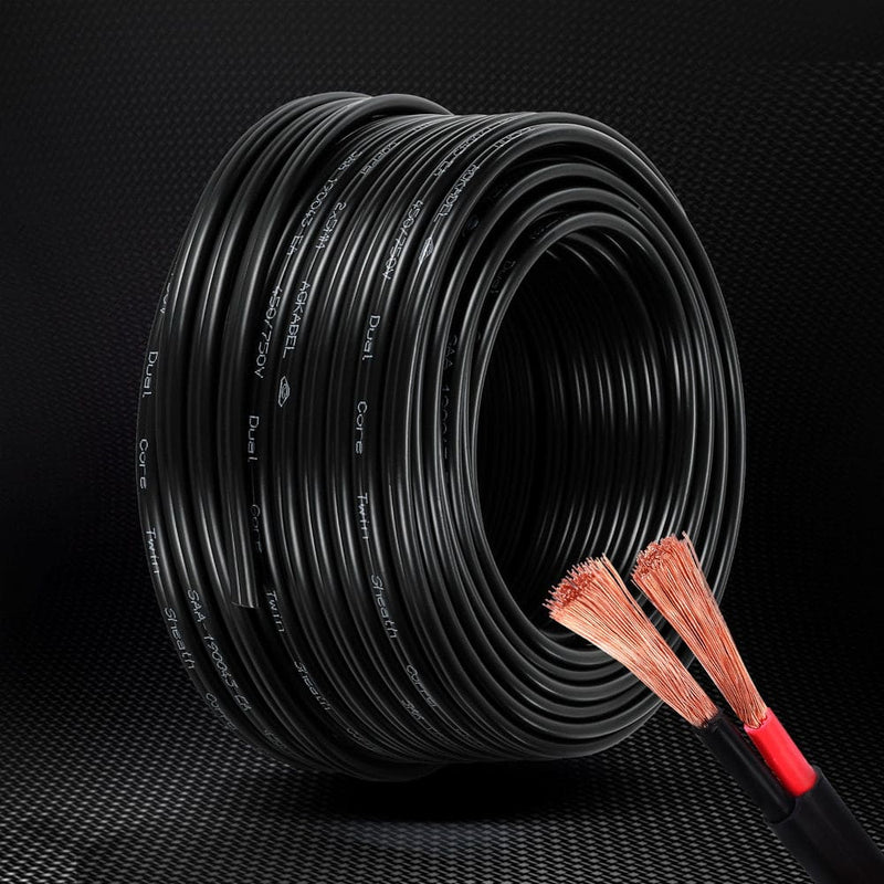 Giantz 5MM 30M Twin Core Wire Electrical Cable Extension Car 450V 2 Sheath