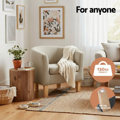 Artiss Armchair Tub Chair Beige Abby