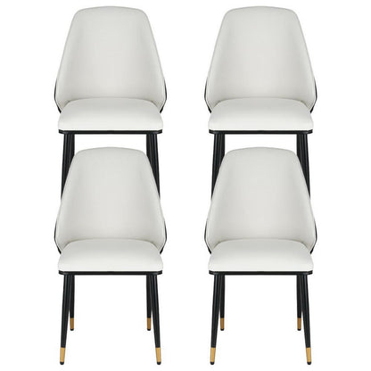Artiss Dining Chairs Set of 4 Leather Seat Beige and Black