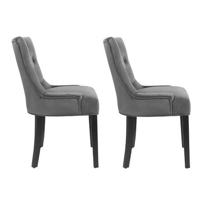 Artiss Dining Chairs Set of 2 Velvet French Provincial Grey