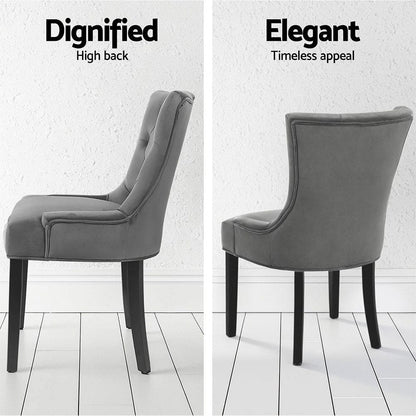 Artiss Dining Chairs Set of 4 Velvet French Provincial Grey