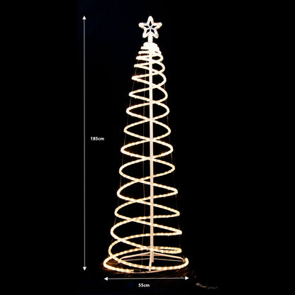 Samland Led 185cm Spiral Rope Light Christmas Tree Star Motif Warm White
