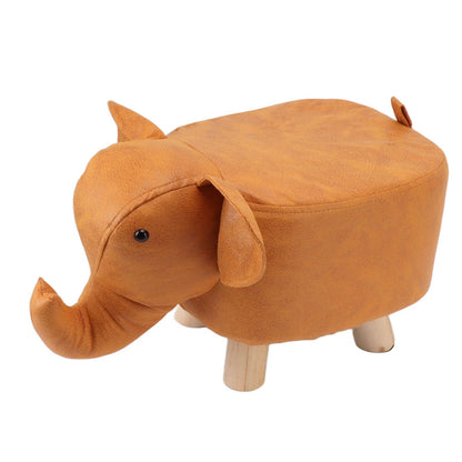 Animal Footstools Lovely Cartoon Innovative Elephant Upholstered Stool for Nursery Bedroom Playroom Living Room Decor Orange