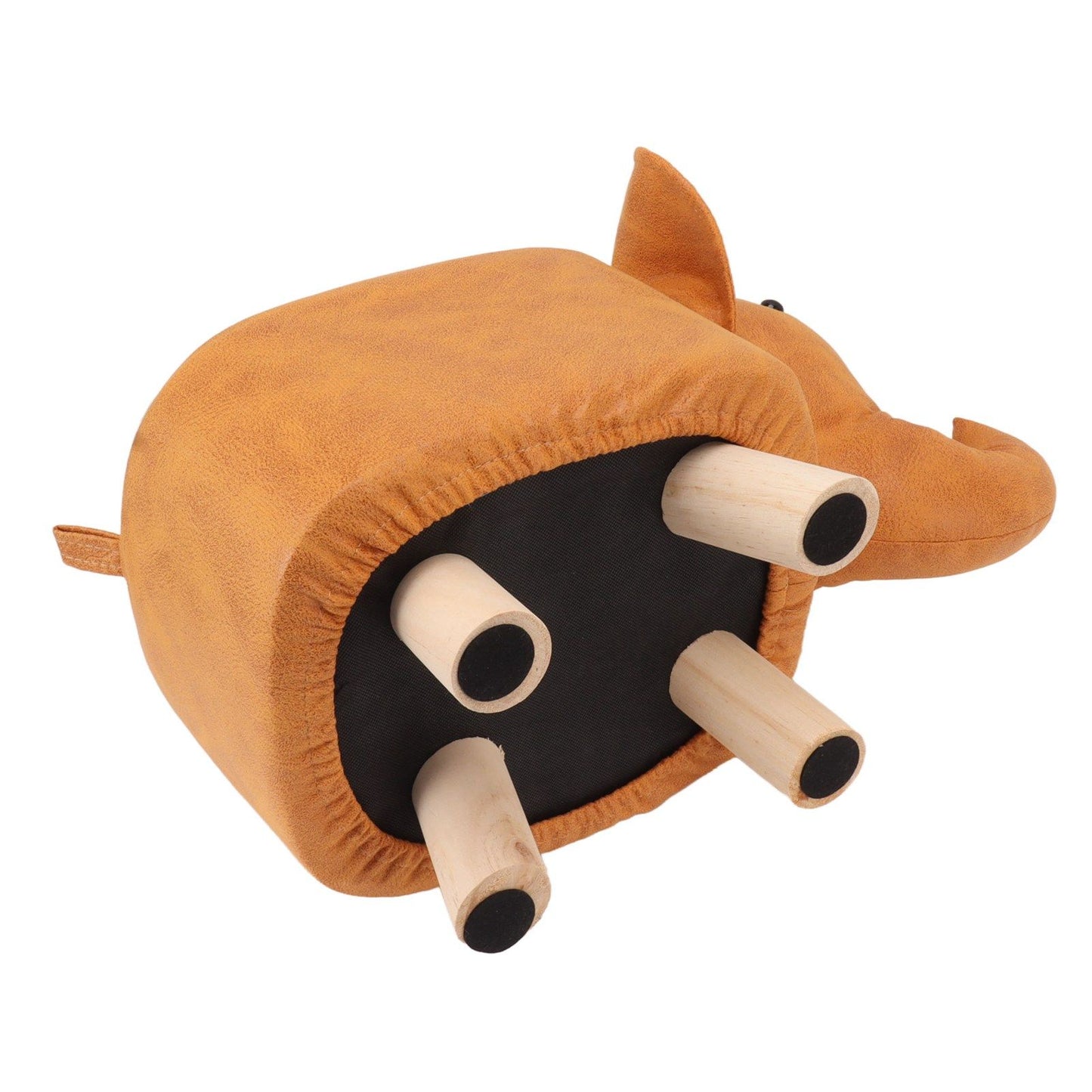 Animal Footstools Lovely Cartoon Innovative Elephant Upholstered Stool for Nursery Bedroom Playroom Living Room Decor Orange