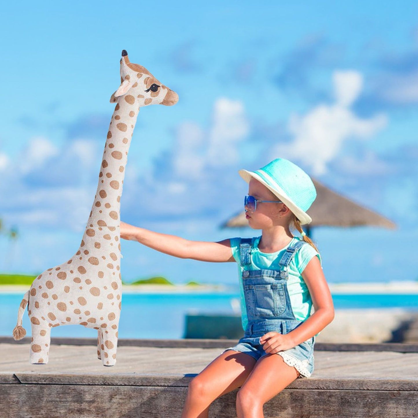 Giraffe Doll Plush Toy Cute Soft Full Filling High Elasticity Skin Friendly Perfect Gift for Kids Adults 100cm