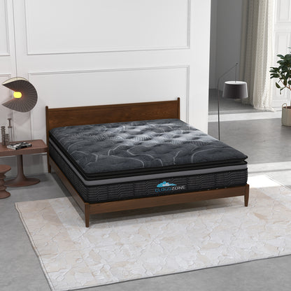 Cloud Zone Double Layer Euro Top Pocket Spring Mattress Plush Medium Firm 34cm - Queen