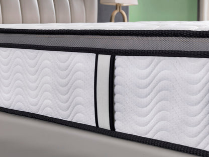 Ergopedic Mattress 5 Zone Latex Pocket Spring Mattress In A Box 30cm - King Single - White  Grey  Black