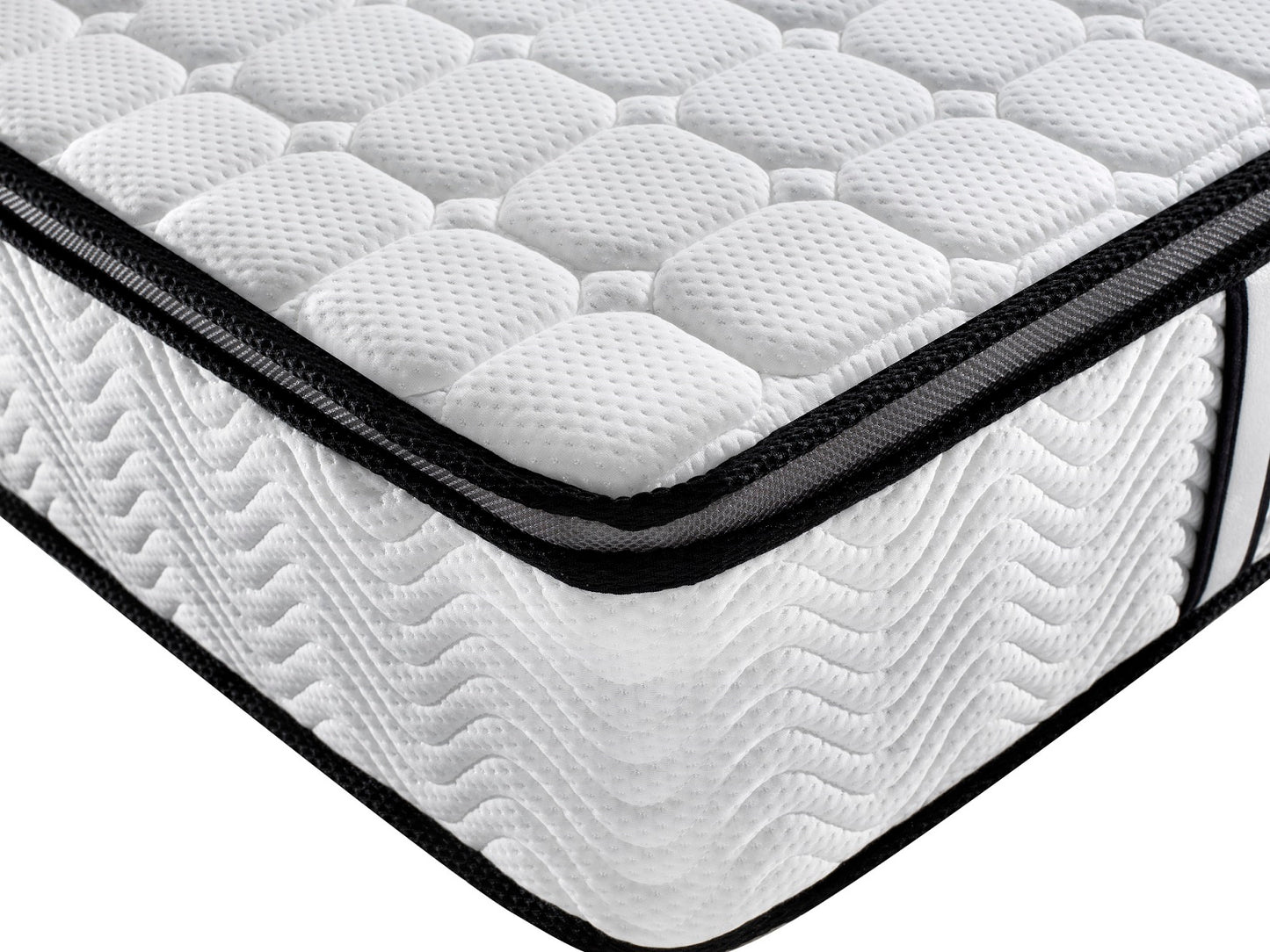 Ergopedic Mattress 5 Zone Latex Pocket Spring Mattress In A Box 30cm - King - White  Grey  Black
