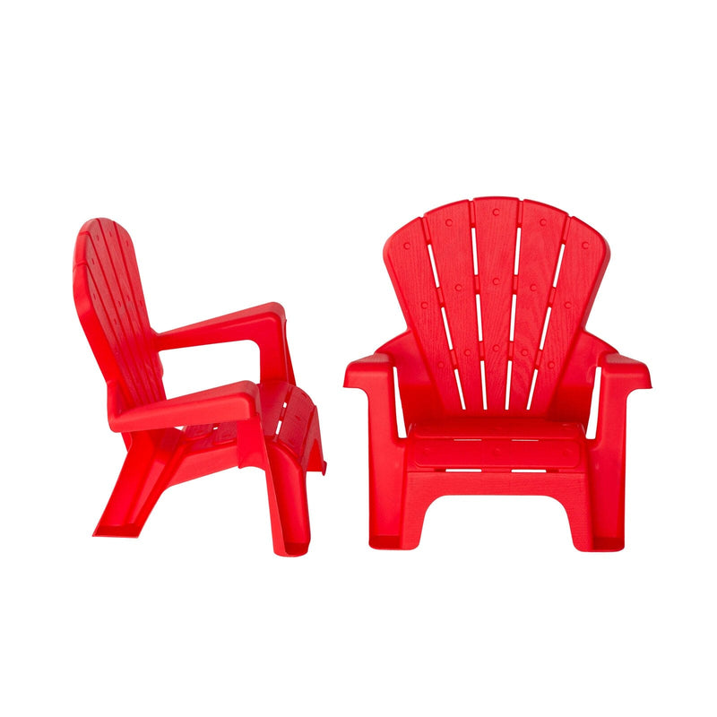 Kids Durable Table and Two Child-sized Chairs Set - Red