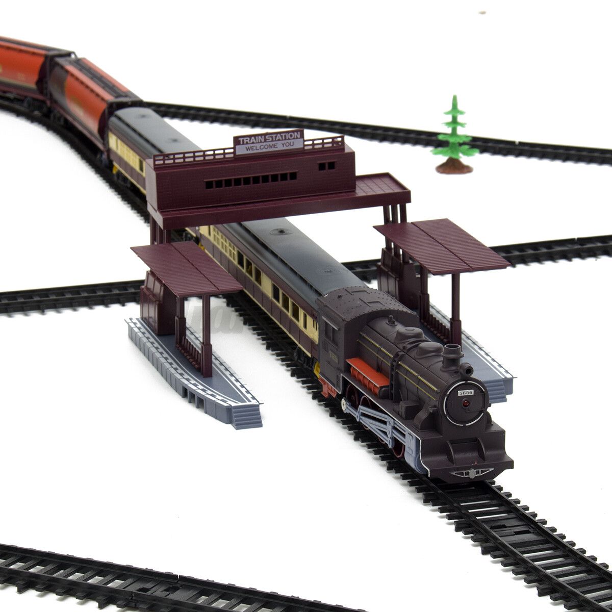 Electric Large Classic Train Set Rail Track Carriages Kids Vehicle Toy Gift