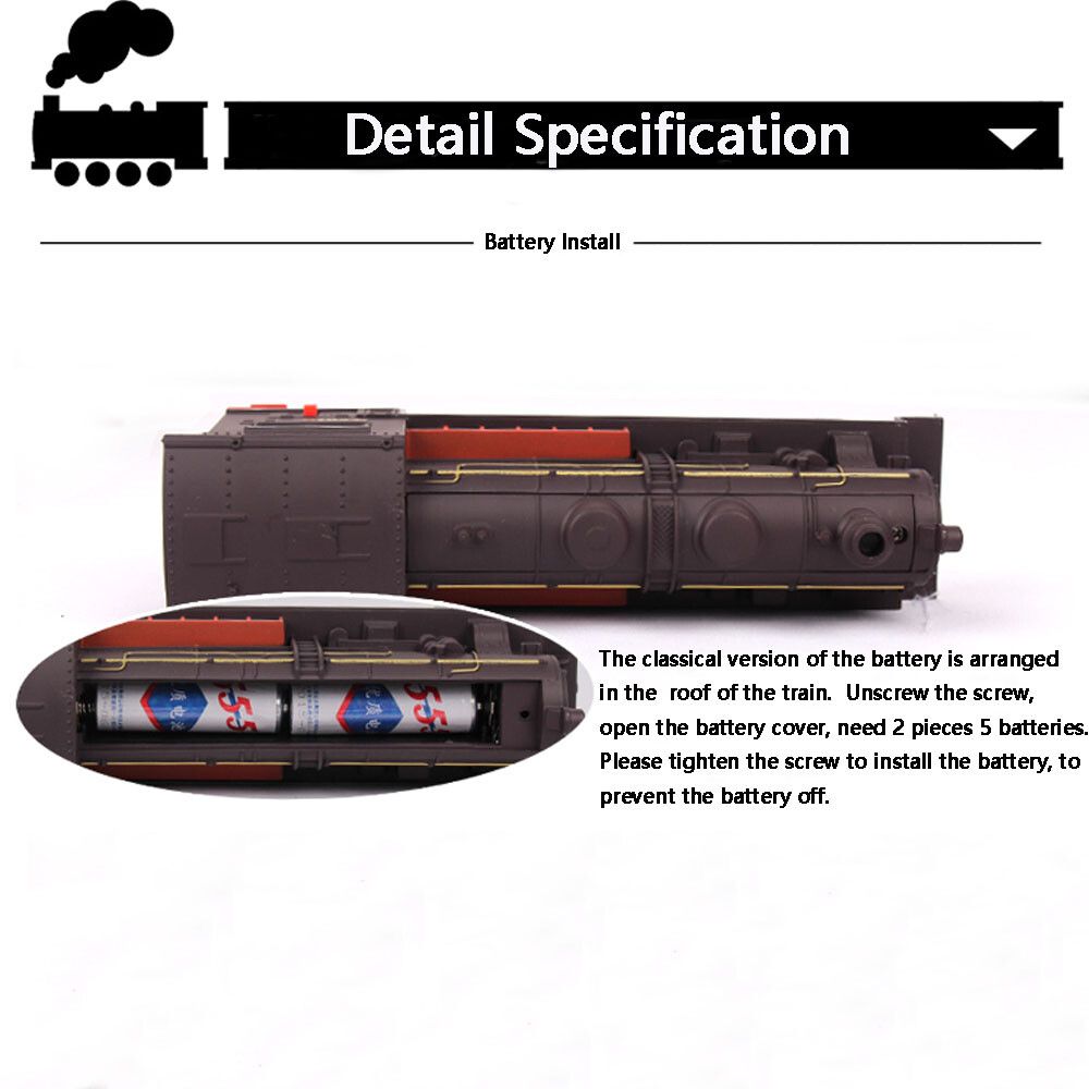 Electric Large Classic Train Set Rail Track Carriages Kids Vehicle Toy Gift