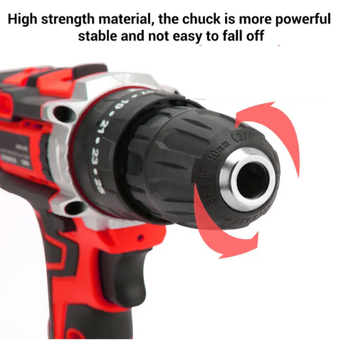 Cordless Drill w/2 Battery Heavy Duty Impact Driver Kit Brushless Hammer Set