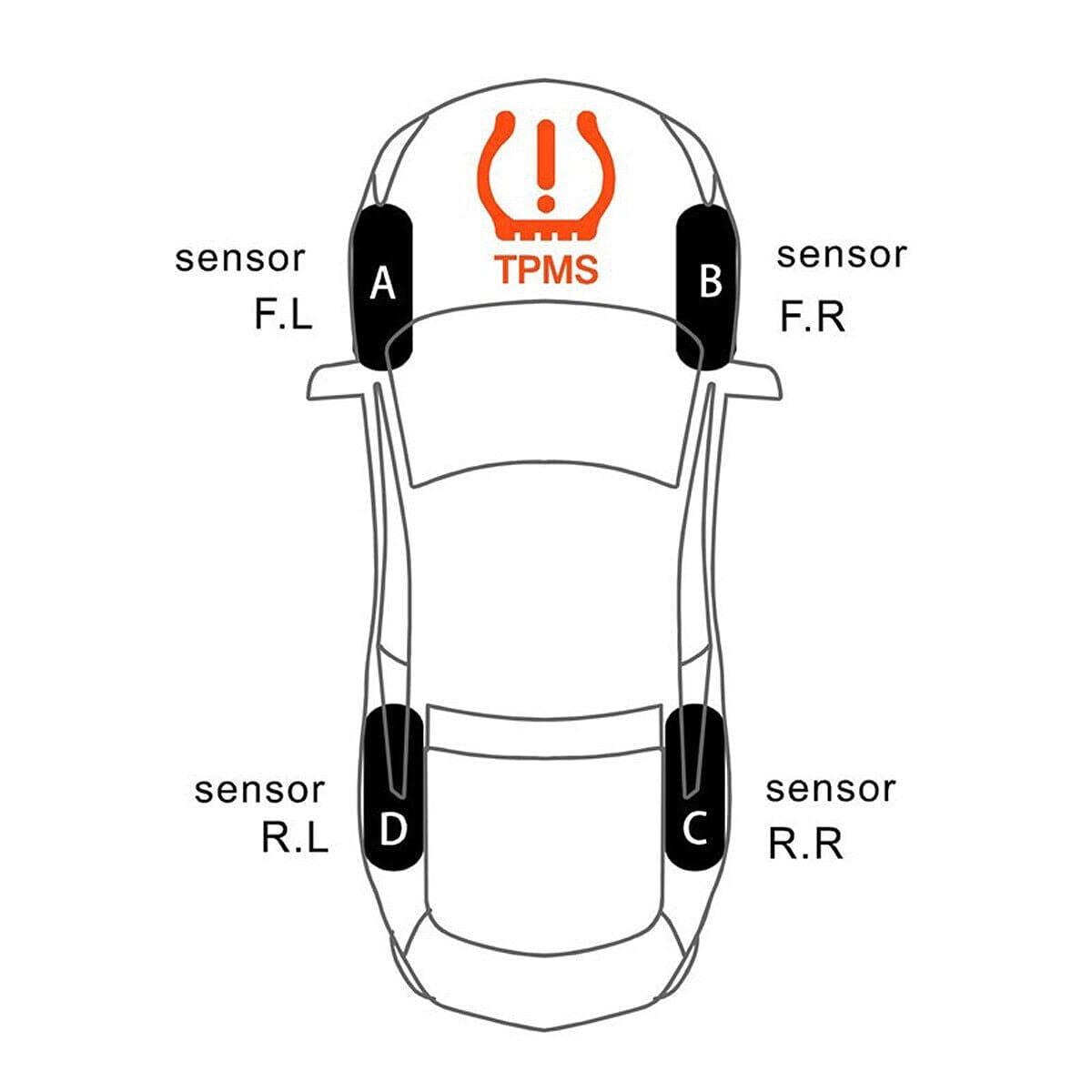 4 Sensor Solar Wireless TPMS Car Tire Tyre Pressure System Monitoring External