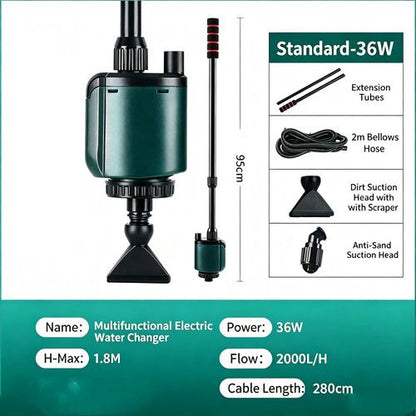 NEW 2000L/H 36W Aquarium Tool Electric Fish Tank Pump Water Changer Sand Washer AU