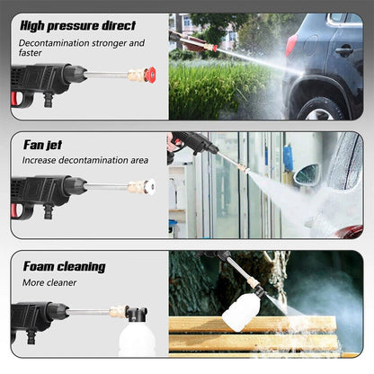 88V Cordless Electric High Pressure Washer Water Spray Gun Car Cleaner 2 Battery