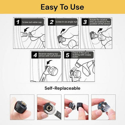 Car TPMS Wireless Car Tire Tyre Pressure Monitor System LCD Tester + 4 Sensors