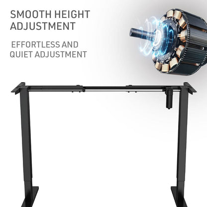 Fortia Sit To Stand Up Standing Desk, 120x60cm, 72-118cm Electric Height Adjustable, 70kg Rated, Walnut Style/Black Frame