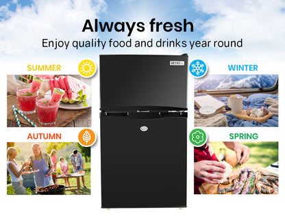 GECKO 95L Portable Upright Fridge, 12V/24V for Motorhome, Caravan, Black