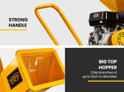 MICHIGAN 18HP 420cc Petrol Commercial Wood Chipper, Towable, Tree Mulcher - Ravenger 1950